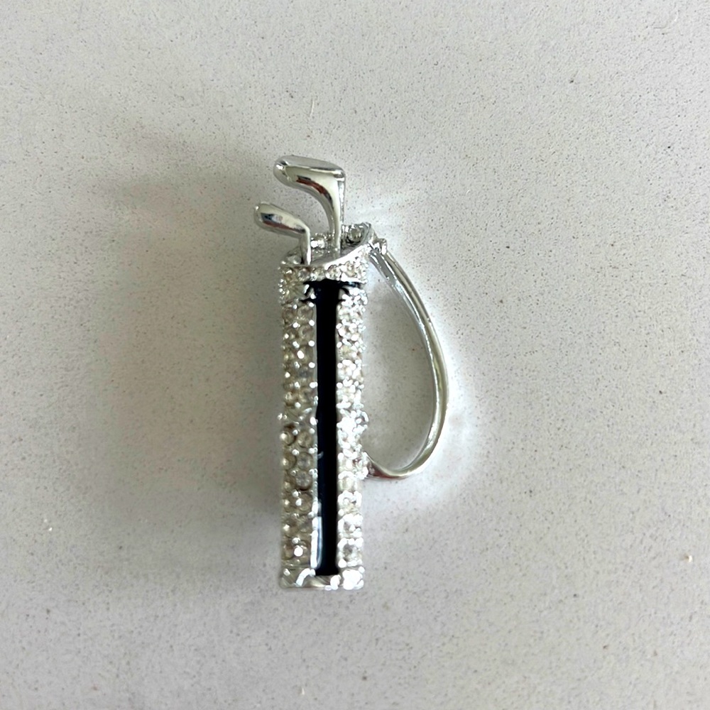 Rhinestone Golf Bag Brooch/pin